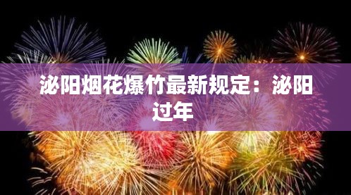泌阳烟花爆竹最新规定：泌阳过年 