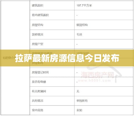 拉萨最新房源信息今日发布